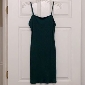 Dark green spaghetti strap dress